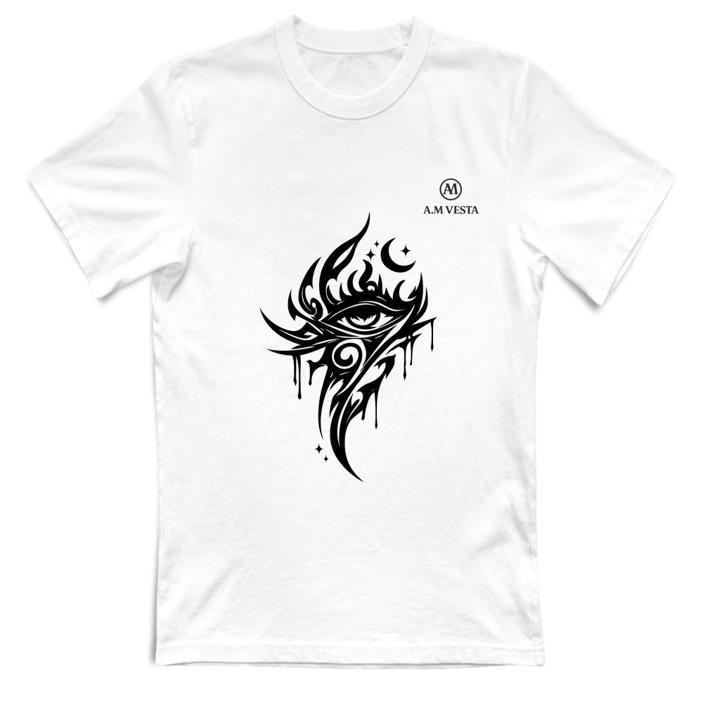 T-Shirt Unisex Tribale - Design Esclusivo A.M Vesta | Streetwear Premium | A.M Vesta | white