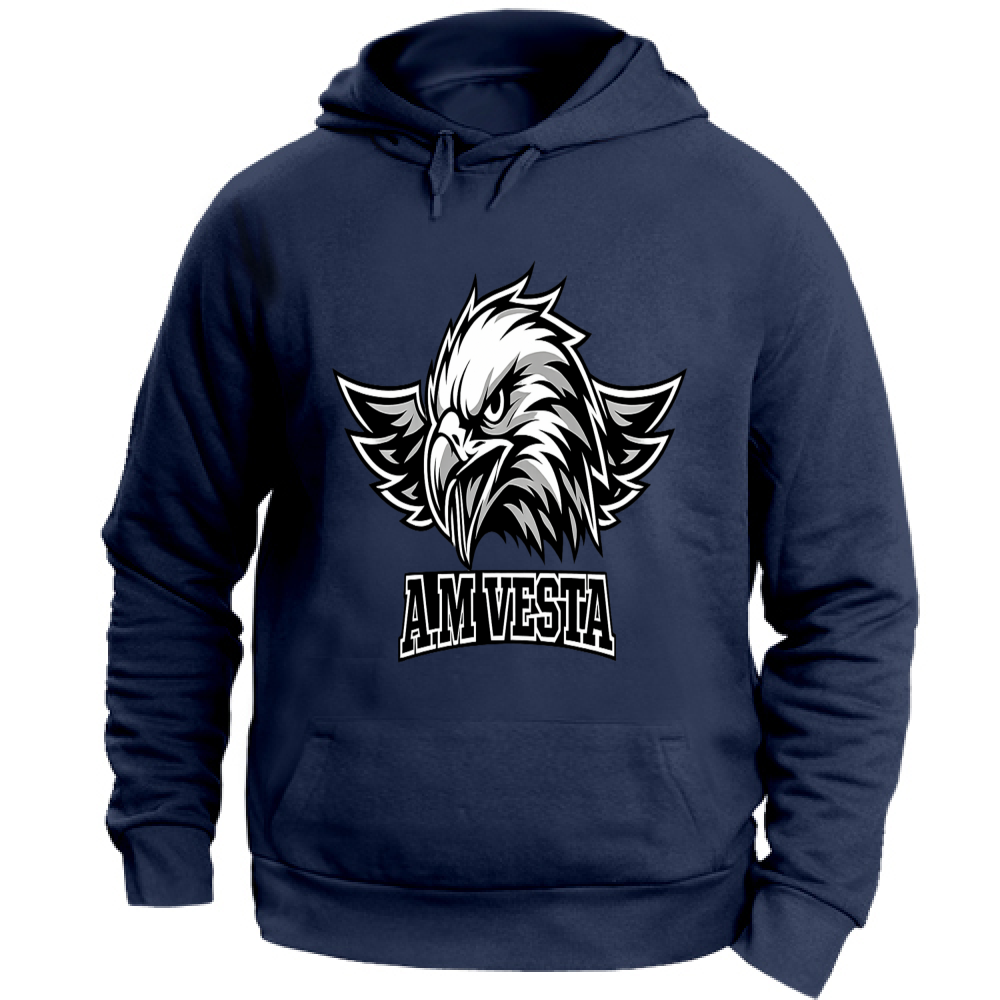 Felpa Unisex con Cappuccio Logo A.M Vesta - Taglie Forti 3XL 4XL - 5 Colori - Design Esclusivo | Streetwear Premium | A.M Vesta | navy