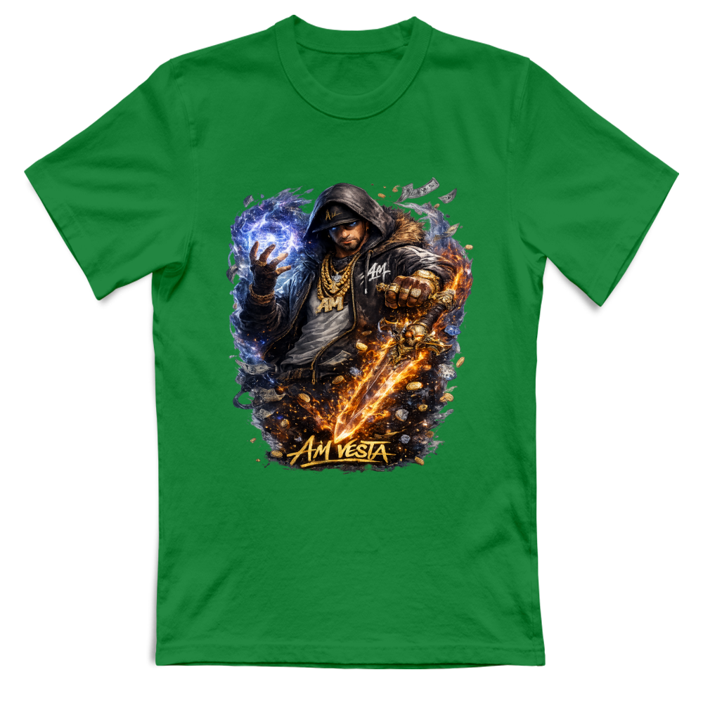 T-Shirt Unisex design “A.M. Vesta – Street Warrior Fire & Ice. | Streetwear Premium | A.M Vesta | kellygreen