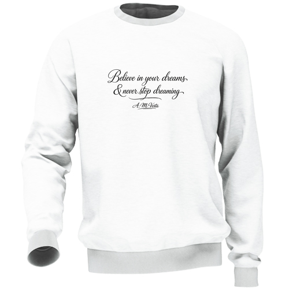 Felpa Unisex Streetwear con Frase Motivazionale – A.M Vesta design | Streetwear Premium | A.M Vesta | white