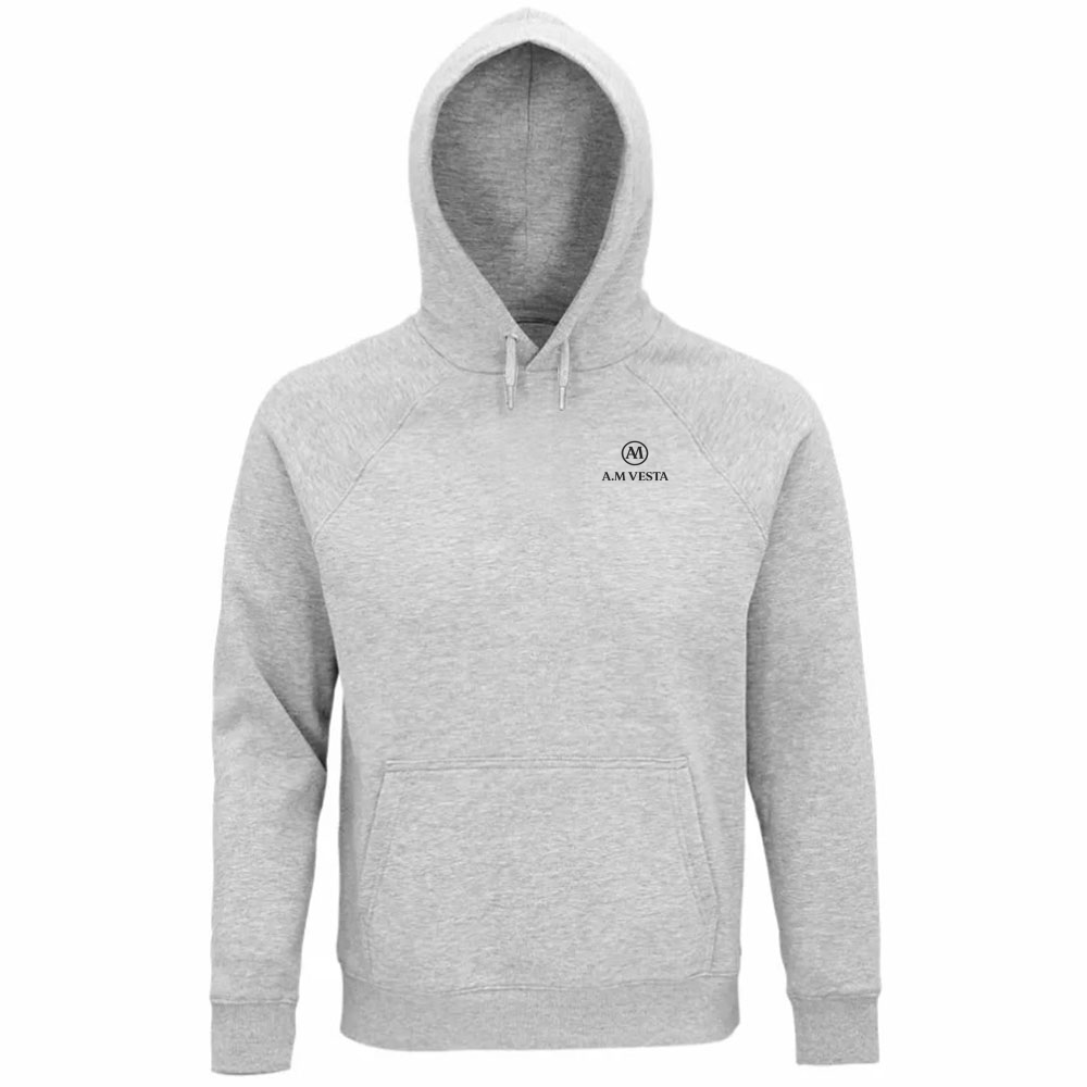 Felpa Organica Unisex con Cappuccio - Sostenibile A.M Vesta | Streetwear Premium | A.M Vesta | heathergrey