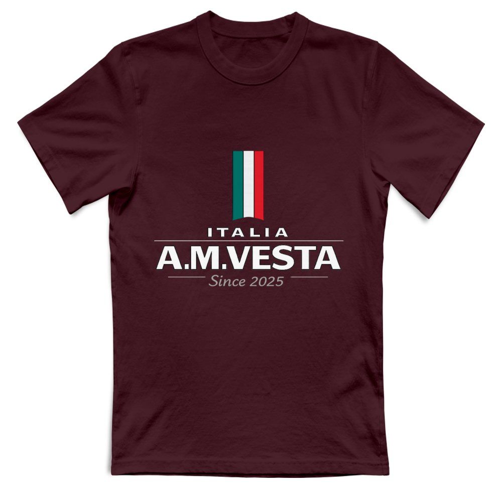 T-Shirt Unisex Italia - Design Esclusivo A.M Vesta | Streetwear Premium | A.M Vesta | bordeaux
