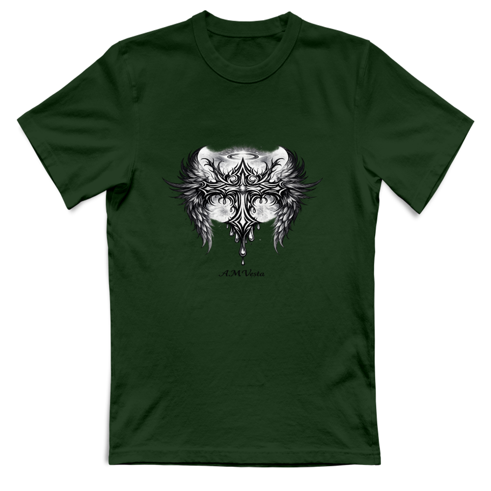 T-Shirt Unisex Angeli - Design Esclusivo A.M Vesta | Streetwear Premium | A.M Vesta | bottlegreen