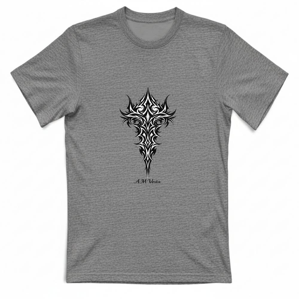T-Shirt Unisex Tribal - Design Esclusivo A.M Vesta | Streetwear Premium | A.M Vesta | heathergrey