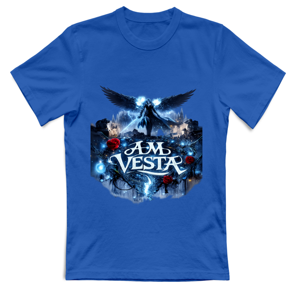 T-Shirt Unisex Angelo tra le Rose - Design Esclusivo A.M Vesta | Streetwear Premium | A.M Vesta | blueroyal