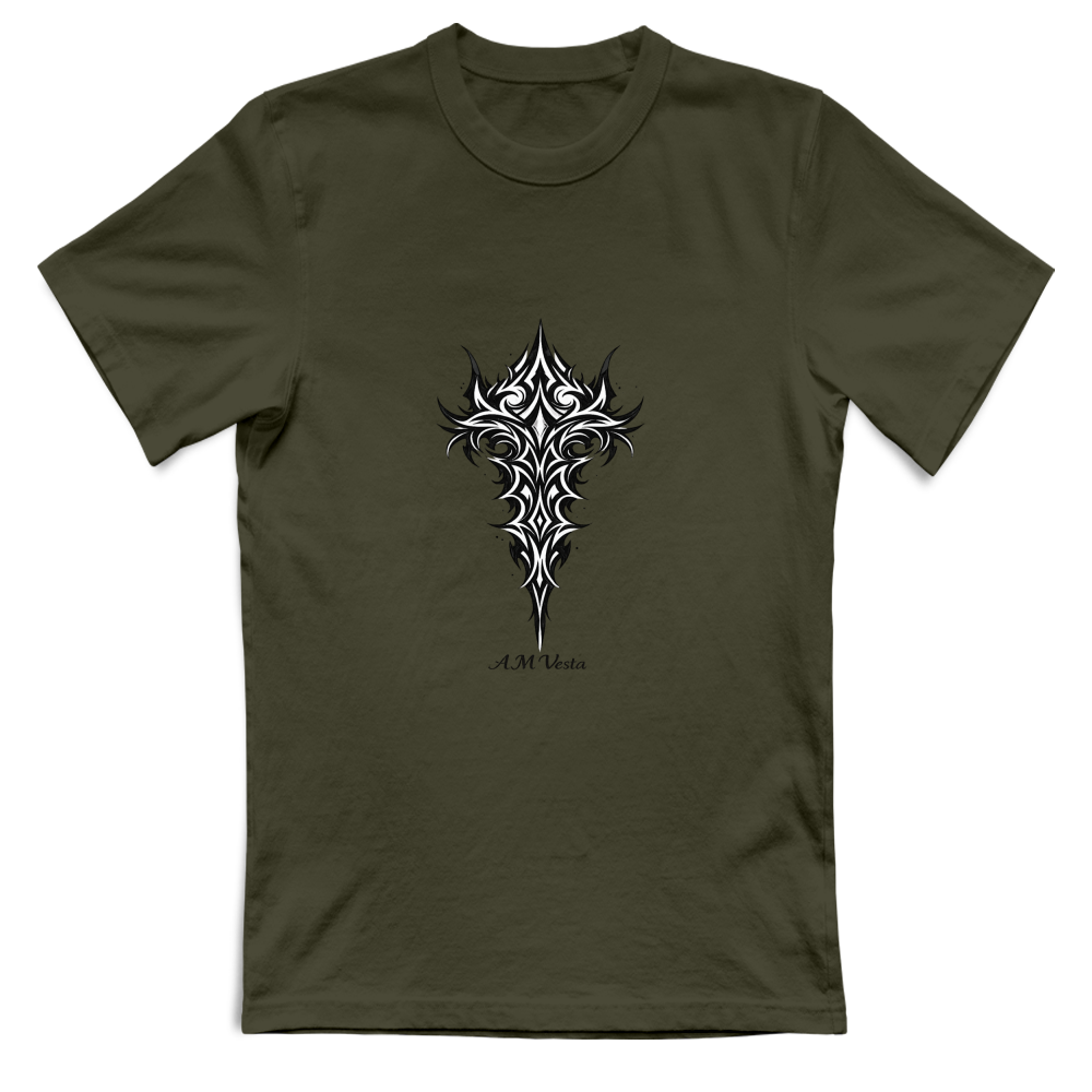 T-Shirt Unisex Tribal - Design Esclusivo A.M Vesta | Streetwear Premium | A.M Vesta | militarygreen