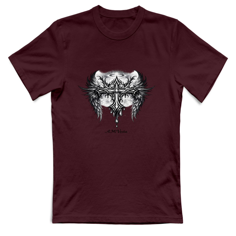 T-Shirt Unisex Angeli - Design Esclusivo A.M Vesta | Streetwear Premium | A.M Vesta | bordeaux