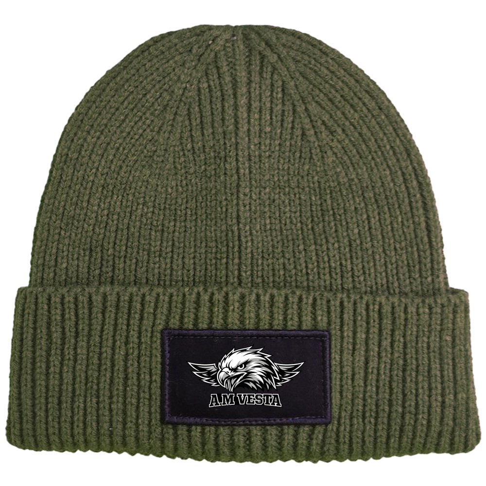 Berretto Beanie Unisex Premium Logo A.M Vesta - 4 Colori - Design Esclusivo | Streetwear Premium | A.M Vesta | militarygreen T.U.