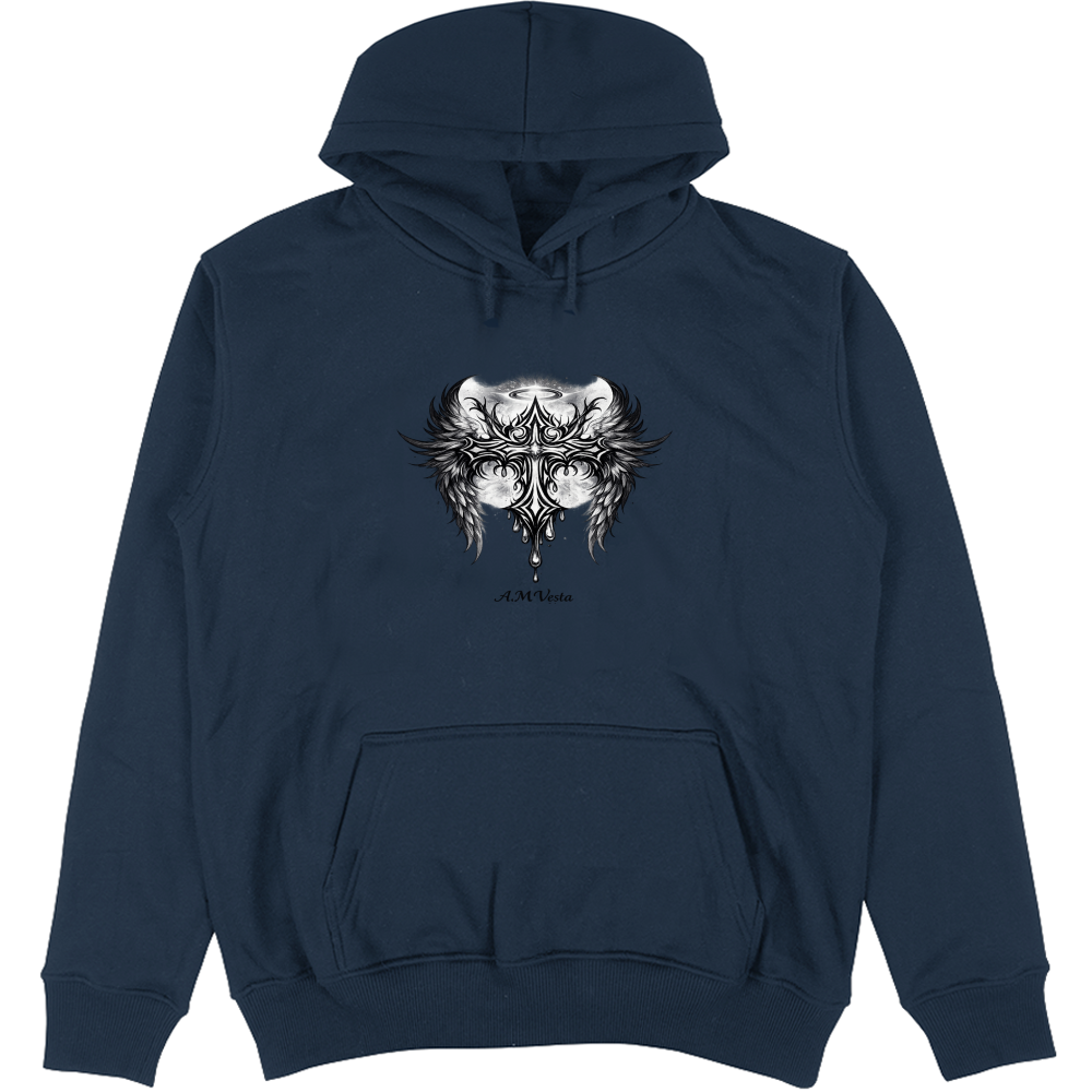 Felpa Unisex con Cappuccio Tribal - Design Esclusivo A.M Vesta | Streetwear Premium | A.M Vesta | navy