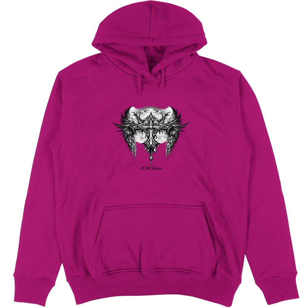 Felpa Unisex con Cappuccio Tribal - Design Esclusivo A.M Vesta | Streetwear Premium | A.M Vesta | fuchsia