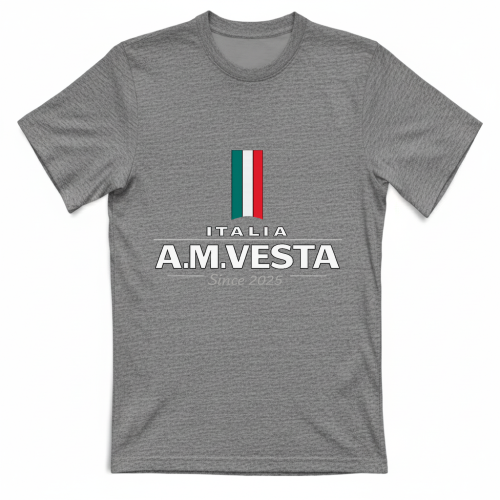 T-Shirt Unisex Italia - Design Esclusivo A.M Vesta | Streetwear Premium | A.M Vesta | heathergrey