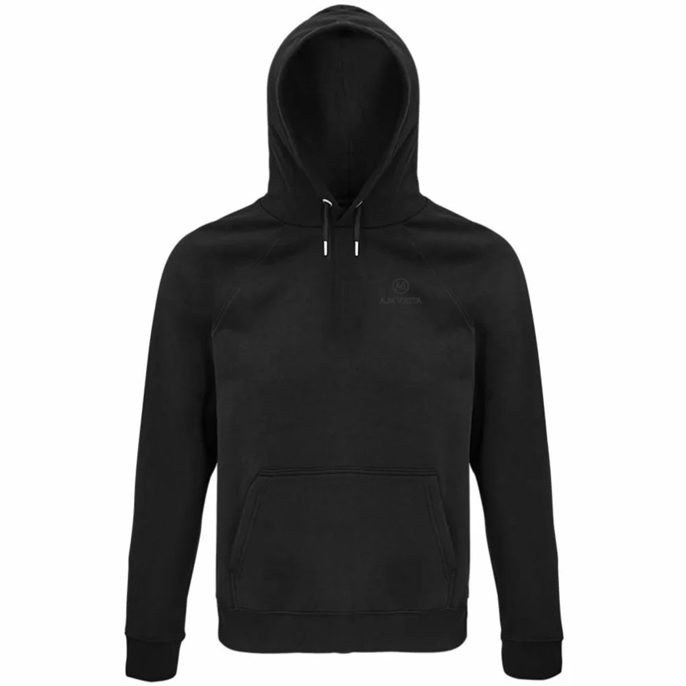 Felpa Organica Unisex con Cappuccio - Sostenibile A.M Vesta | Streetwear Premium | A.M Vesta | black