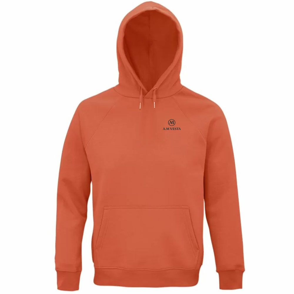 Felpa Organica Unisex con Cappuccio - Sostenibile A.M Vesta | Streetwear Premium | A.M Vesta | orange