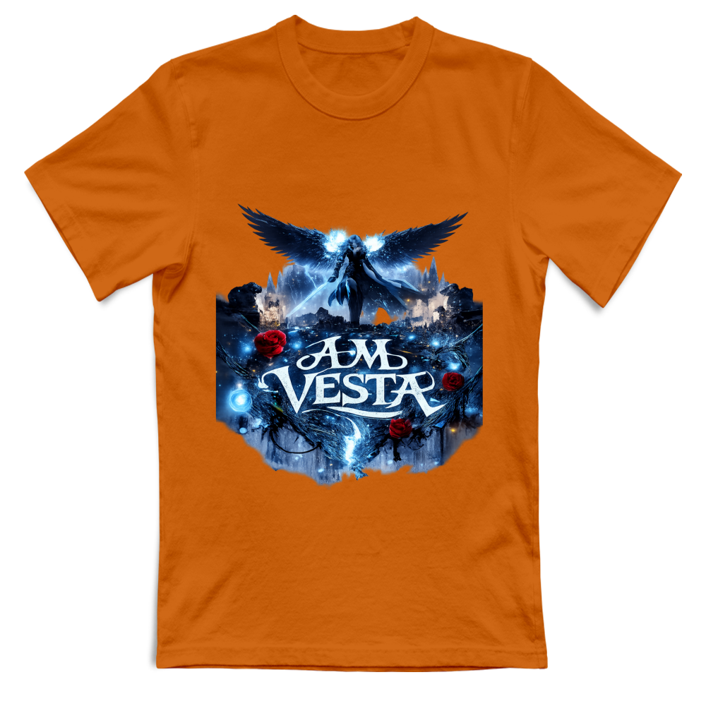 T-Shirt Unisex Angelo tra le Rose - Design Esclusivo A.M Vesta | Streetwear Premium | A.M Vesta | orange