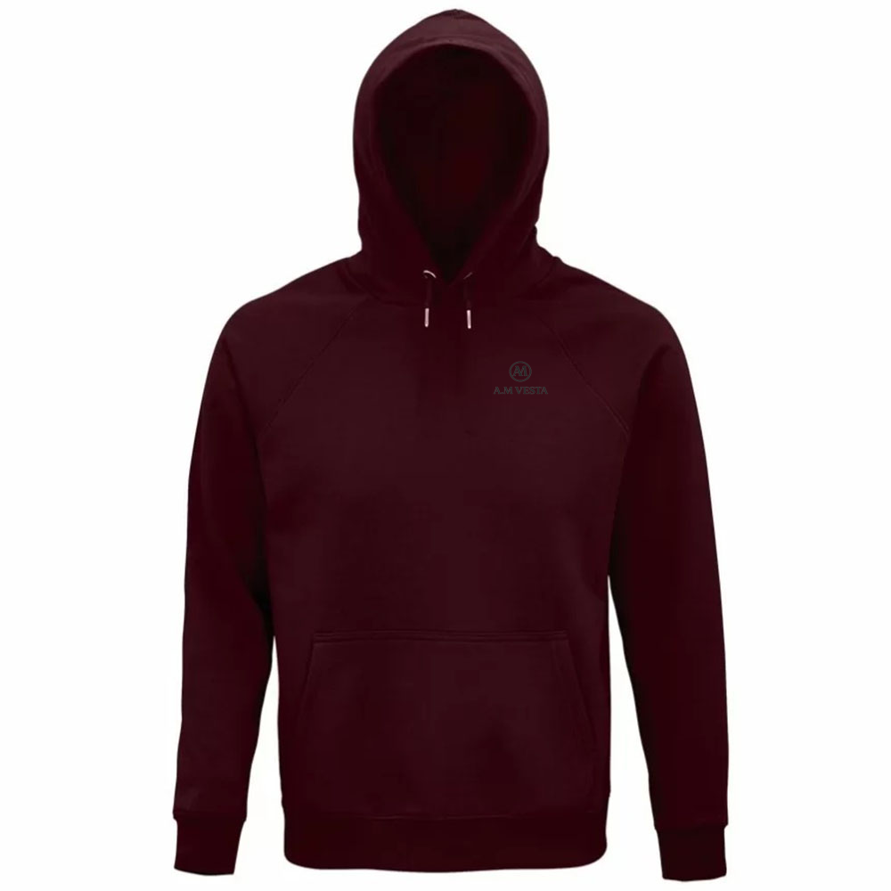 Felpa Organica Unisex con Cappuccio - Sostenibile A.M Vesta | Streetwear Premium | A.M Vesta | bordeaux