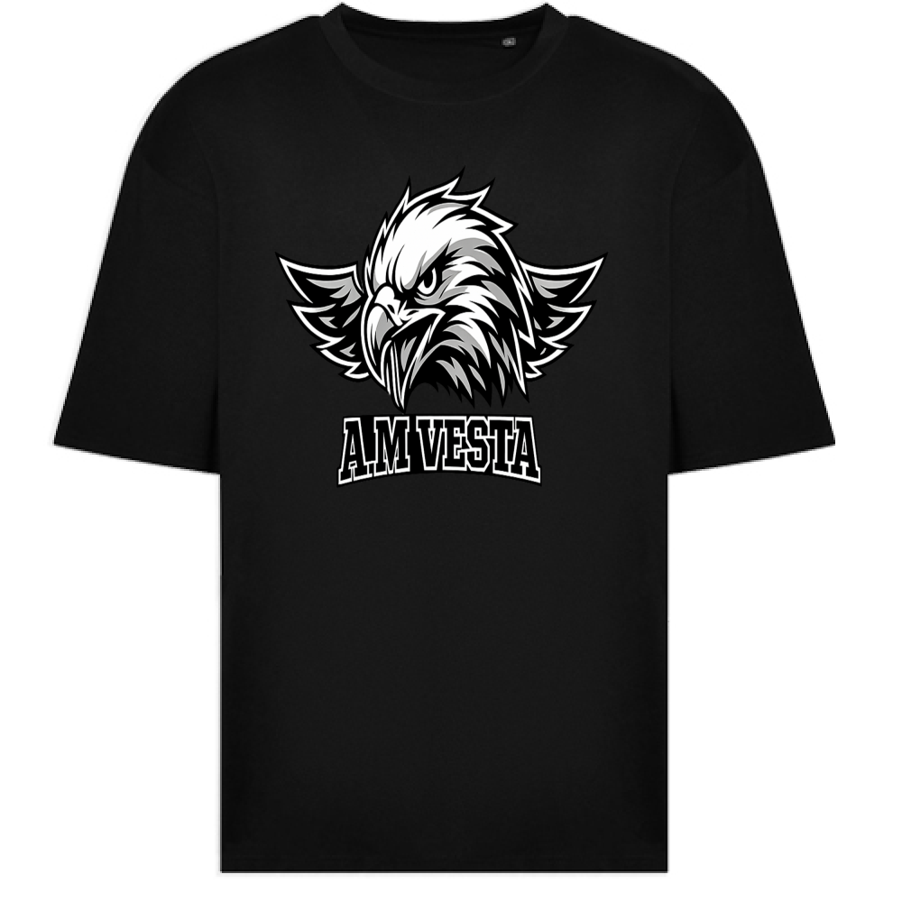 T-Shirt Oversize Unisex Logo A.M Vesta - White & Black - Design Esclusivo | Streetwear Premium | A.M Vesta | black