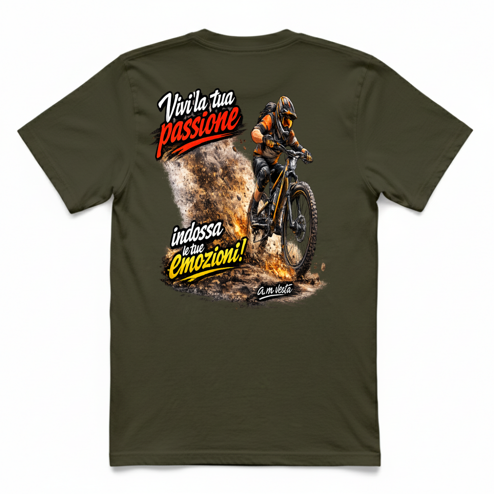 T-Shirt Unisex vivi la tua passione in bici design a.m vesta | Streetwear Premium | A.M Vesta |