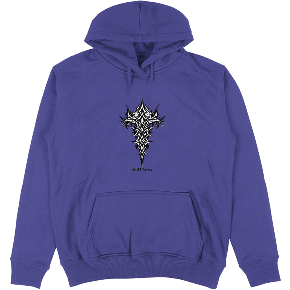 Felpa Unisex con Cappuccio Tribal Demon - Design Esclusivo A.M Vesta | Streetwear Premium | A.M Vesta | deepberry