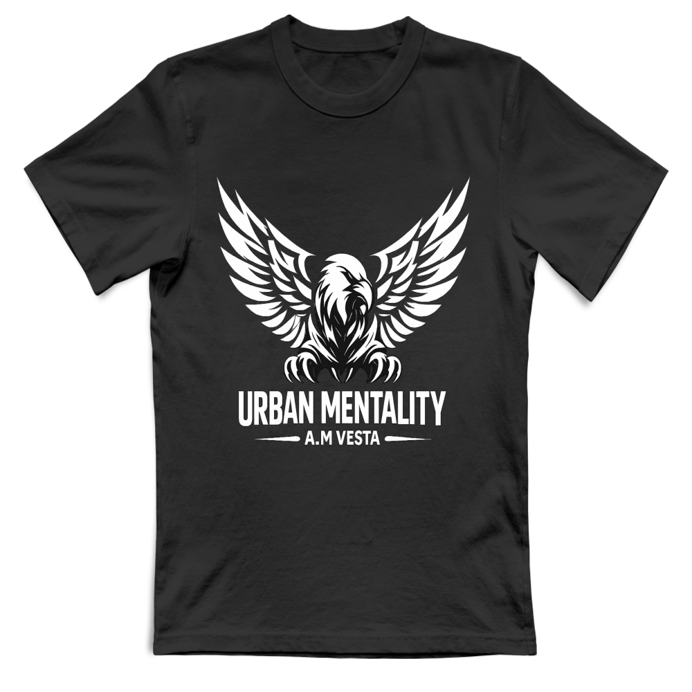 T-Shirt Unisex Urban Mentality Taglie Forti - 5 Colori - Design Esclusivo A.M Vesta | Streetwear Premium | A.M Vesta | black