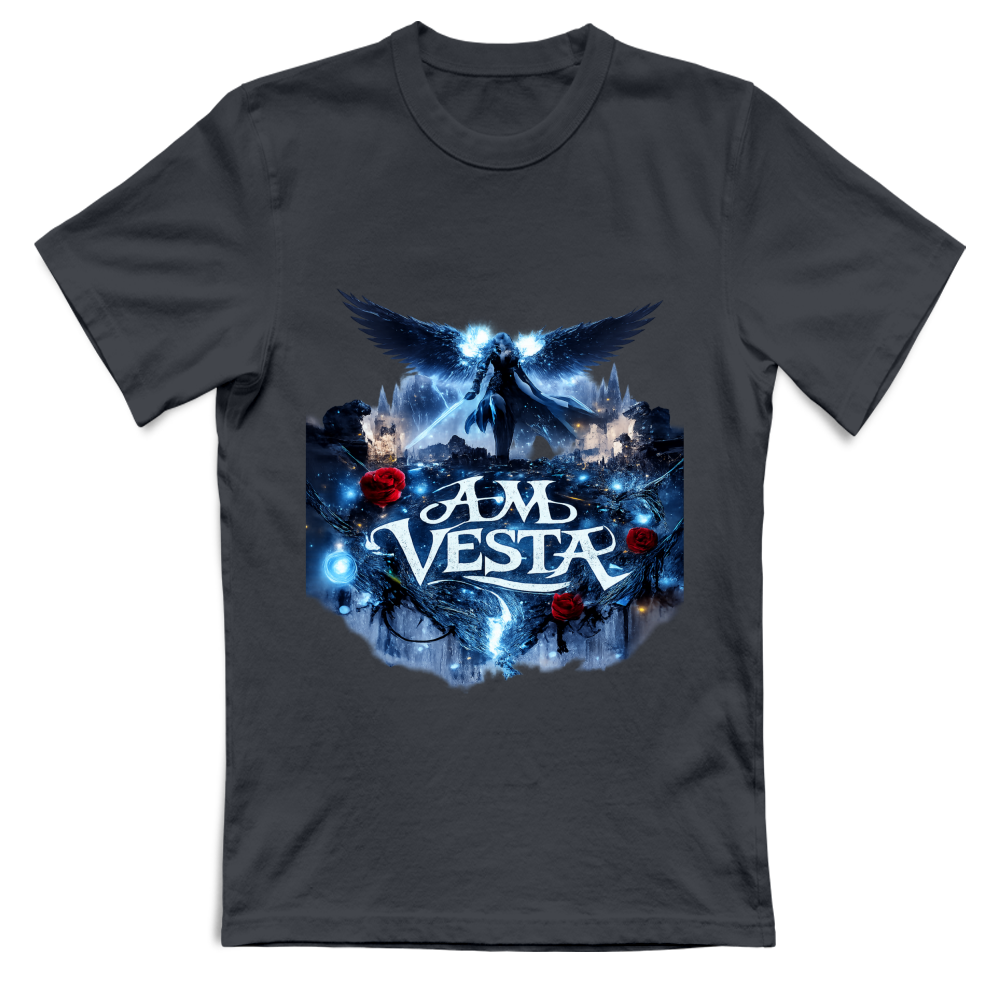 T-Shirt Unisex Angelo tra le Rose - Design Esclusivo A.M Vesta | Streetwear Premium | A.M Vesta | darkgrey
