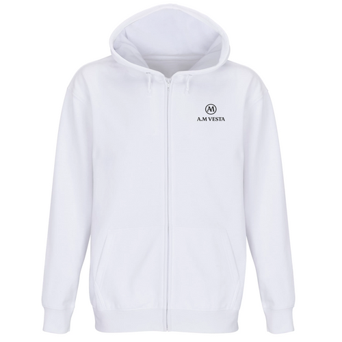 Felpa Premium con Cappuccio e Zip Unisex - A.M Vesta. | Streetwear Premium | A.M Vesta | white