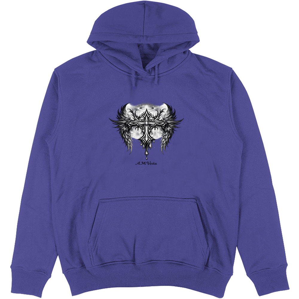 Felpa Unisex con Cappuccio Tribal - Design Esclusivo A.M Vesta | Streetwear Premium | A.M Vesta | deepberry