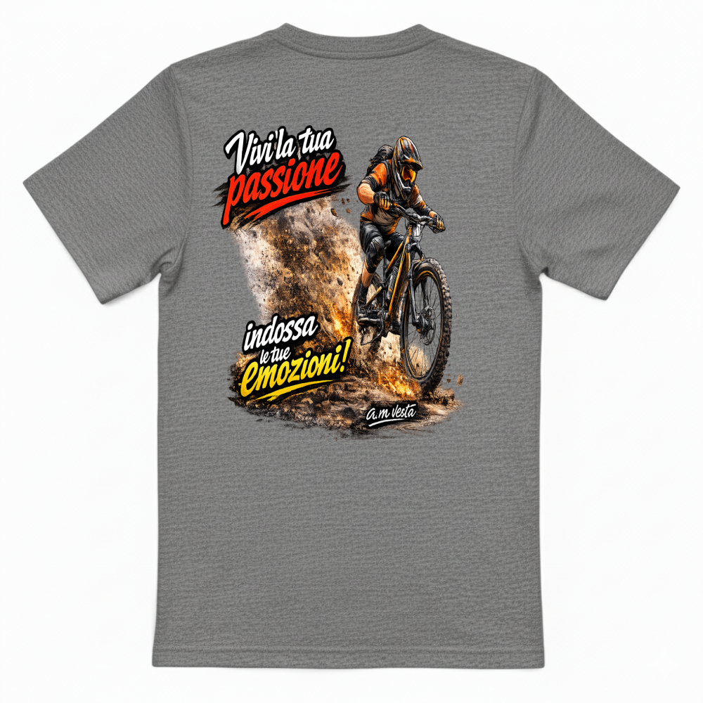 T-Shirt Unisex vivi la tua passione in bici design a.m vesta | Streetwear Premium | A.M Vesta |