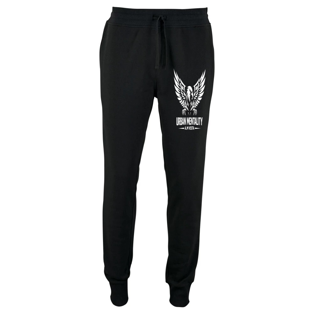 Pantalone Tuta Unisex Urban Mentality Slim Fit - 3 Colori - Design Esclusivo A.M Vesta | Streetwear Premium | A.M Vesta | black