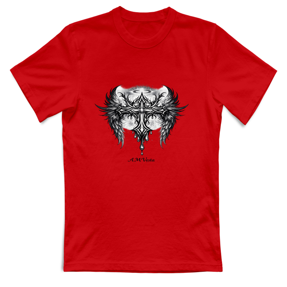 T-Shirt Unisex Angeli - Design Esclusivo A.M Vesta | Streetwear Premium | A.M Vesta | red