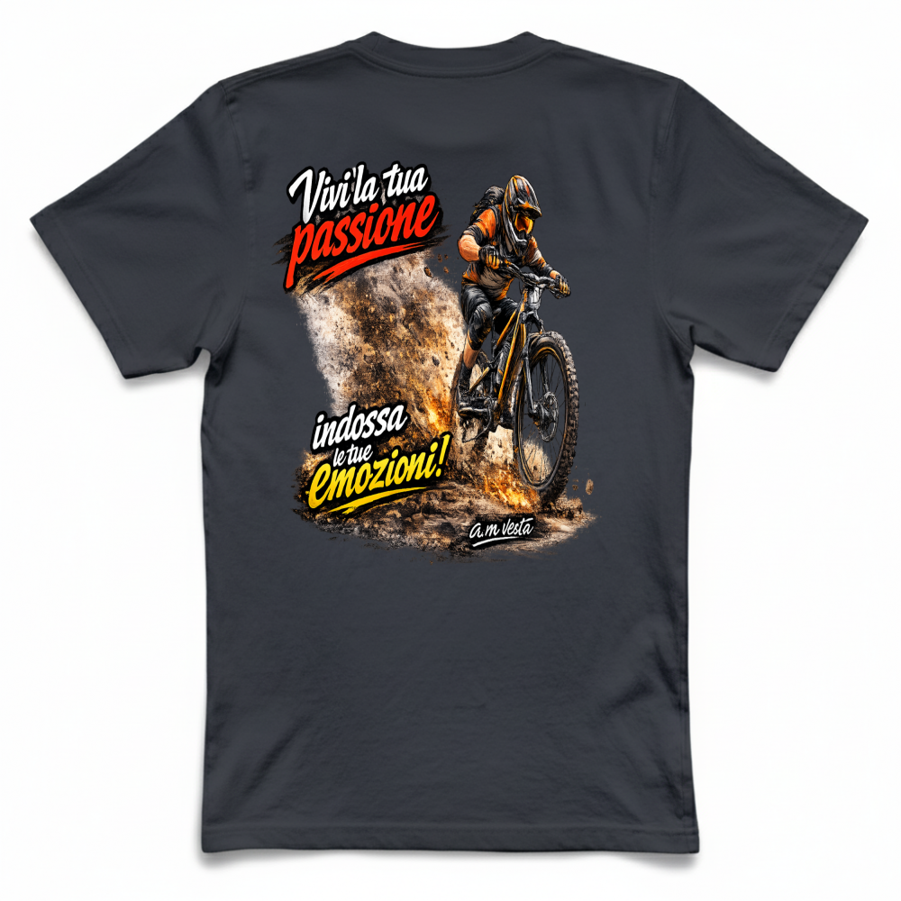 T-Shirt Unisex vivi la tua passione in bici design a.m vesta | Streetwear Premium | A.M Vesta |