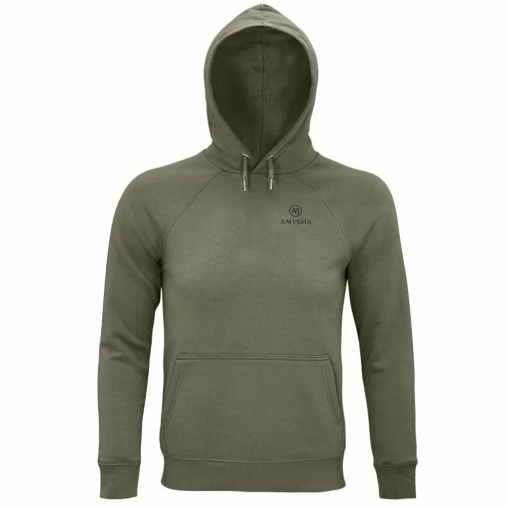 Felpa Organica Unisex con Cappuccio - Sostenibile A.M Vesta | Streetwear Premium | A.M Vesta | khaki