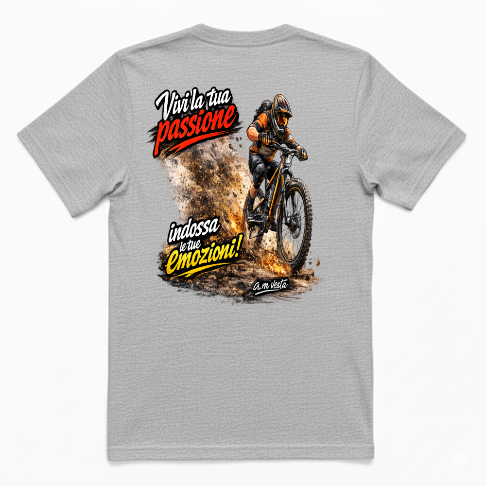 T-Shirt Unisex vivi la tua passione in bici design a.m vesta | Streetwear Premium | A.M Vesta |