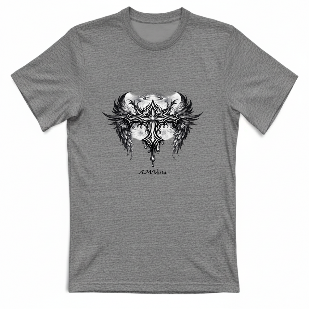 T-Shirt Unisex Angeli - Design Esclusivo A.M Vesta | Streetwear Premium | A.M Vesta | heathergrey