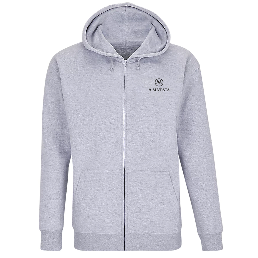 Felpa Premium con Cappuccio e Zip Unisex - A.M Vesta. | Streetwear Premium | A.M Vesta | heathergrey