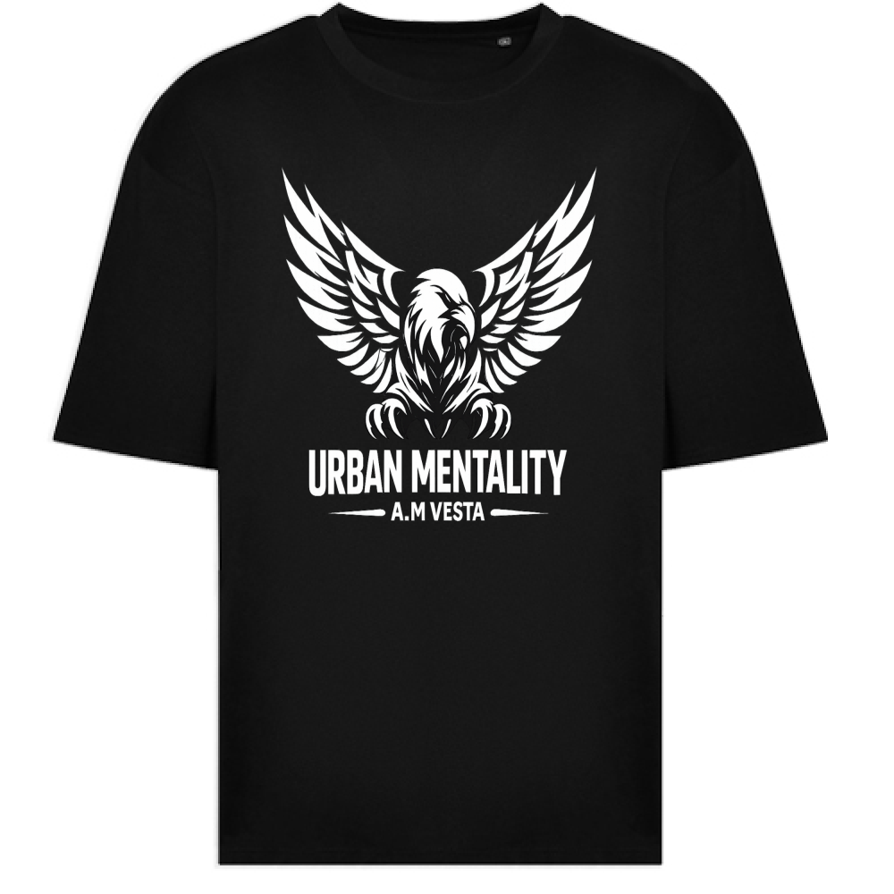T-Shirt Oversize Unisex Urban Mentality Black - Design Esclusivo A.M Vesta | Streetwear Premium | A.M Vesta | black