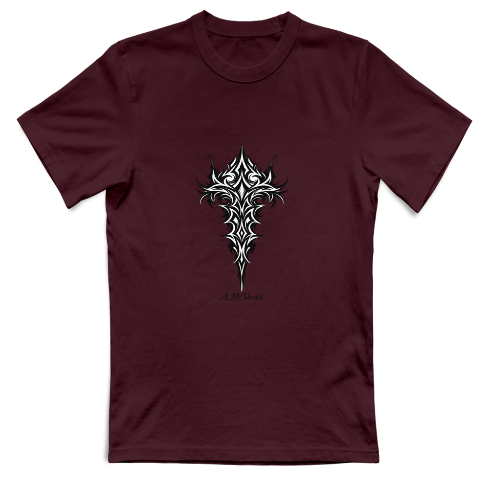 T-Shirt Unisex Tribal - Design Esclusivo A.M Vesta | Streetwear Premium | A.M Vesta | bordeaux