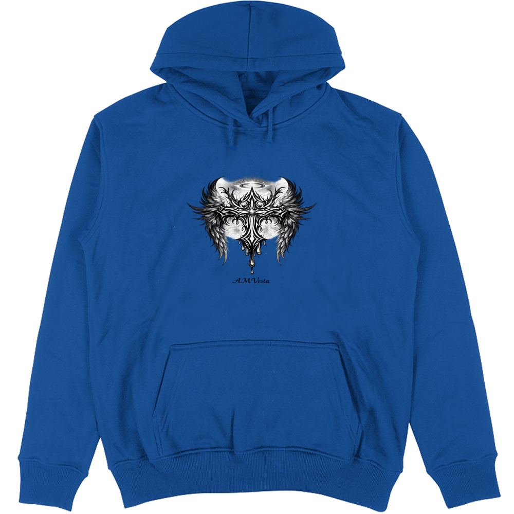 Felpa Unisex con Cappuccio Tribal - Design Esclusivo A.M Vesta | Streetwear Premium | A.M Vesta | blueroyal