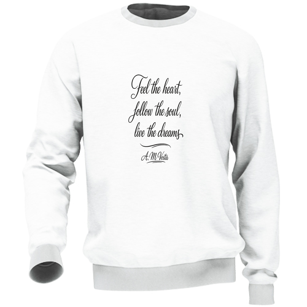 Felpa Unisex Senti il Cuore - Design Esclusivo A.M Vesta | Streetwear Premium | A.M Vesta | white