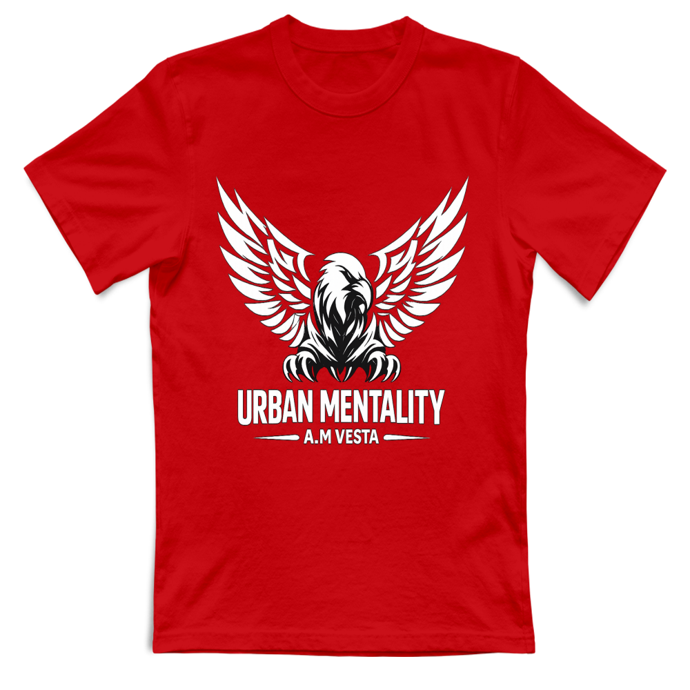 T-Shirt Unisex Urban Mentality Taglie Forti - 5 Colori - Design Esclusivo A.M Vesta | Streetwear Premium | A.M Vesta | red