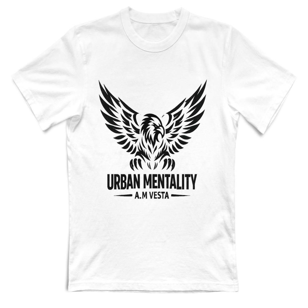 T-Shirt Unisex Urban Mentality Taglie Forti - Design Esclusivo A.M Vesta | Streetwear Premium | A.M Vesta | white