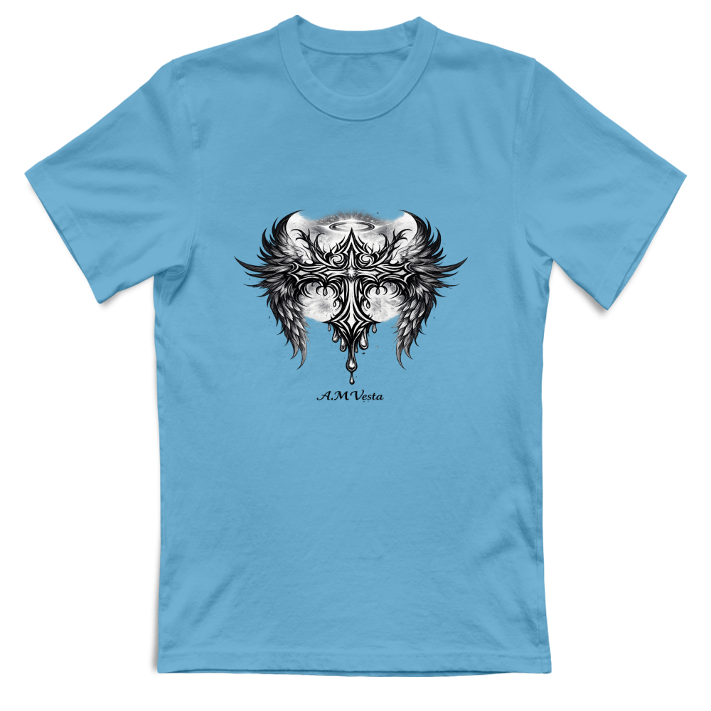 T-Shirt Unisex Angeli - Design Esclusivo A.M Vesta | Streetwear Premium | A.M Vesta | lightblue