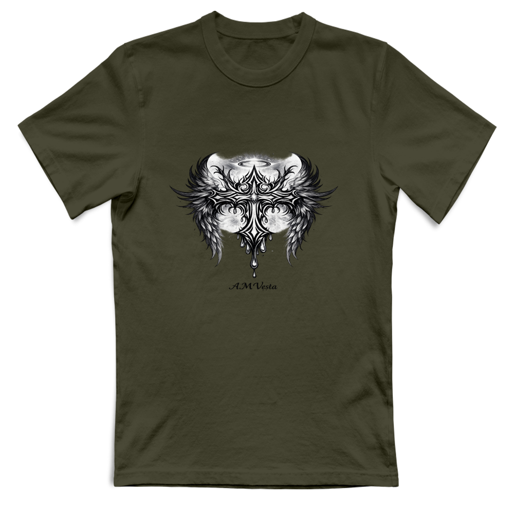 T-Shirt Unisex Angeli - Design Esclusivo A.M Vesta | Streetwear Premium | A.M Vesta | militarygreen