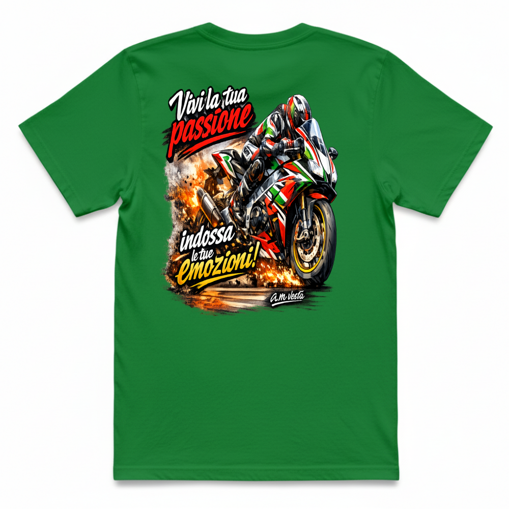 T-Shirt Unisex vivi la tua passione in moto design a.m vesta | Streetwear Premium | A.M Vesta |
