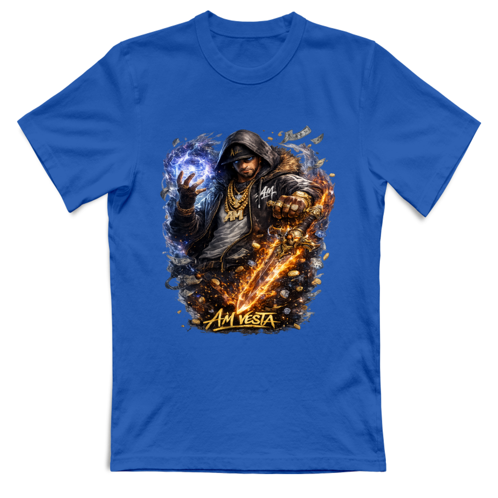 T-Shirt Unisex design “A.M. Vesta – Street Warrior Fire & Ice. | Streetwear Premium | A.M Vesta | blueroyal