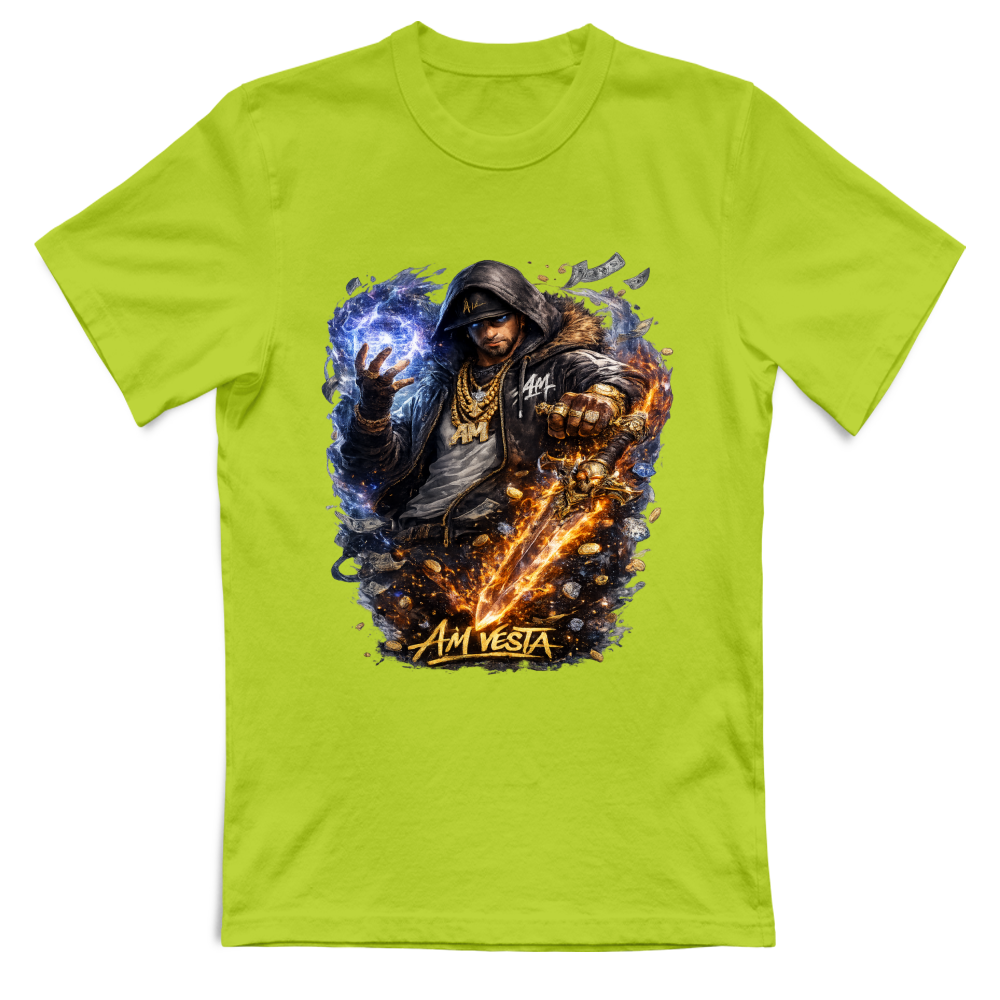 T-Shirt Unisex design “A.M. Vesta – Street Warrior Fire & Ice. | Streetwear Premium | A.M Vesta | kiwigreen