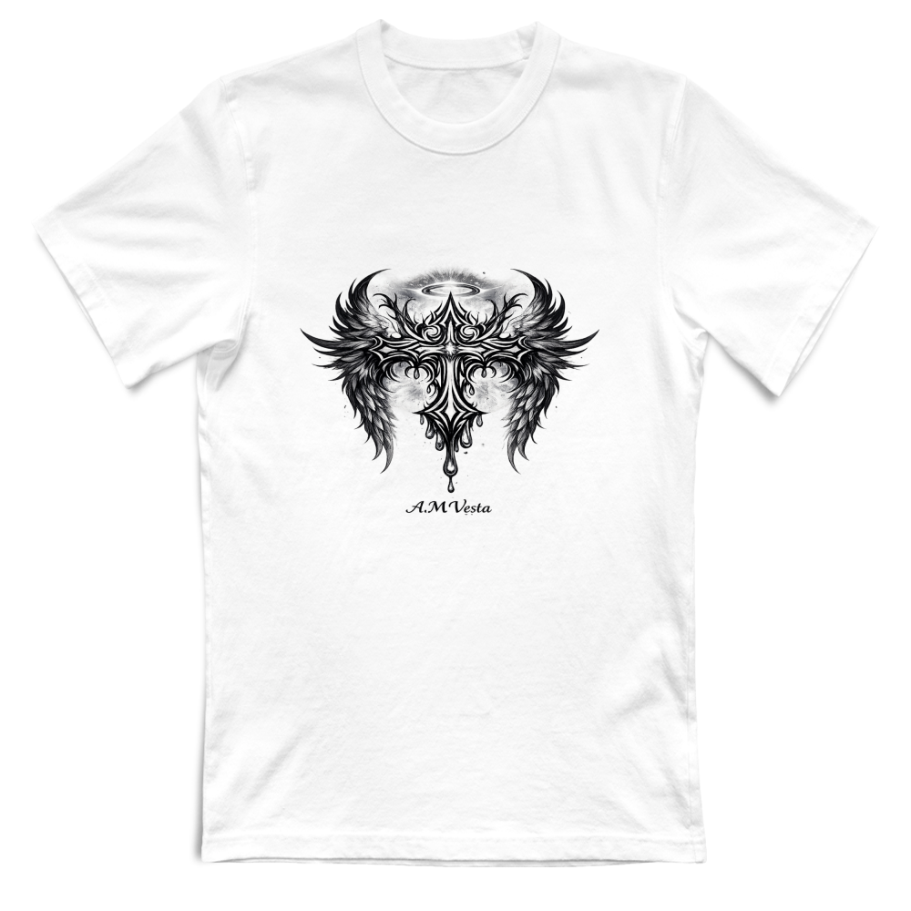 T-Shirt Unisex Angeli - Design Esclusivo A.M Vesta | Streetwear Premium | A.M Vesta | white