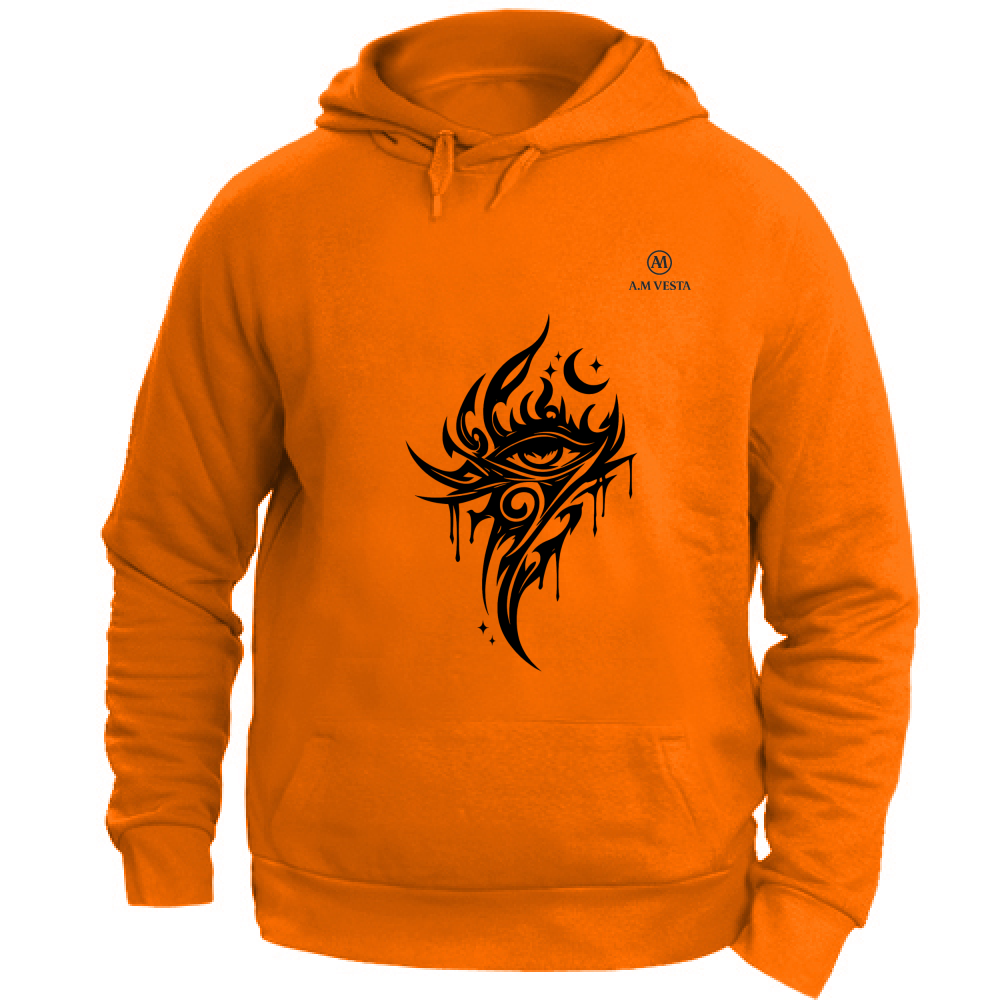 Felpa Unisex con Cappuccio Tribal - Design Esclusivo A.M Vesta. | Streetwear Premium | A.M Vesta | orange