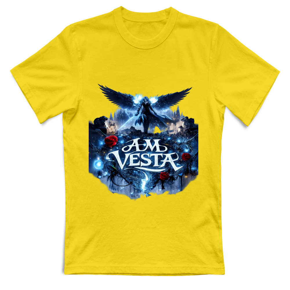 T-Shirt Unisex Angelo tra le Rose - Design Esclusivo A.M Vesta | Streetwear Premium | A.M Vesta | yellow