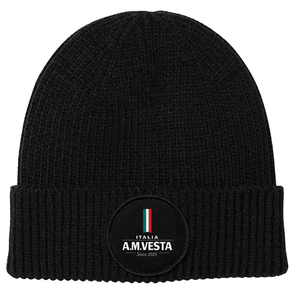 Berretto Premium Italia - Design Esclusivo A.M Vesta | Streetwear Premium | A.M Vesta | black T.U.