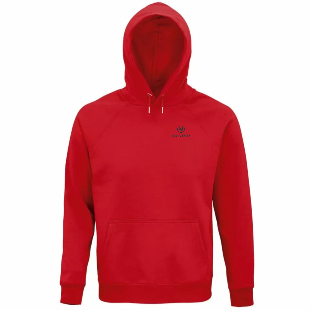 Felpa Organica Unisex con Cappuccio - Sostenibile A.M Vesta | Streetwear Premium | A.M Vesta | red
